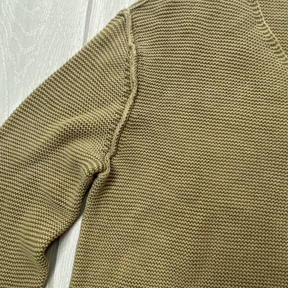 Offline by Aerie Women's Tan Crochet Pullover Cotton Crop Sweater Size Medium - Picture 6 of 7